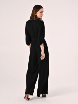 Black Jumpsuit with Monogram Belt det_3