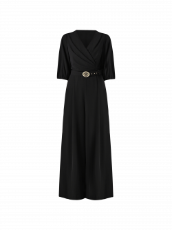 Black Jumpsuit with Monogram Belt det_4