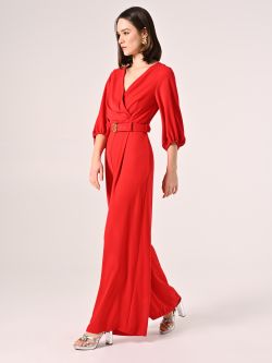 Combinaison rouge ceinture monogramme in_i7