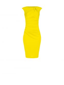 Vestido de tubo drapeado de punto milano det_4