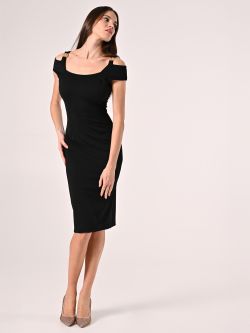 Gold Monogram Sheath Dress in_i7