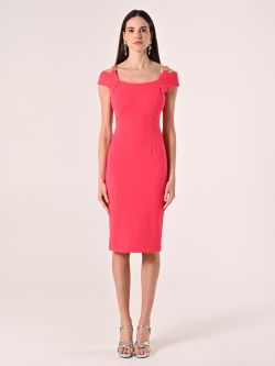 Gold Monogram Sheath Dress in Fuchsia det_1