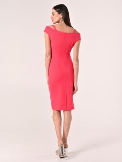 Gold Monogram Sheath Dress in Fuchsia det_3