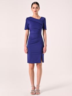 Blueberry Sheath Dress with Downturned Collar det_1