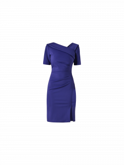 Blueberry Sheath Dress with Downturned Collar det_4