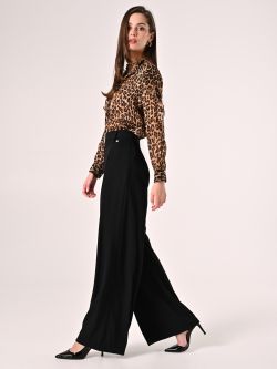 Pantaloni Neri con Cintura Fibbia Gold in_i7