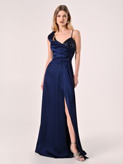 Long Blue Dress with Sequins in_i7
