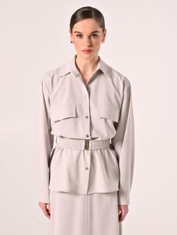 Giacca Utility color Grigio Perla  det_2