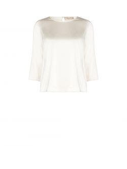 Bluse aus Satin in Weiß det_4