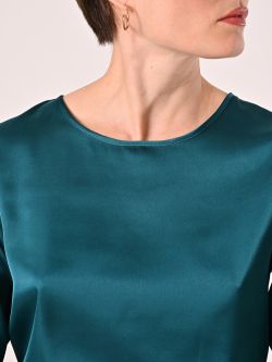 Bluse aus Satin in Grün in_i5