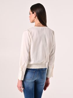 Bluse mit langen Ärmeln in Weiß det_3