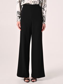 Wide-Leg Trousers in Black Cady det_2