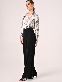Wide-Leg Trousers in Black Cady in_i7