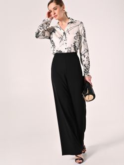 Wide-Leg Trousers in Black Cady sp_e1
