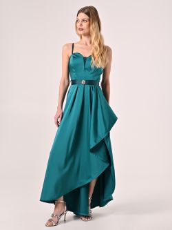 Abito Lungo Raso Verde  in_i7