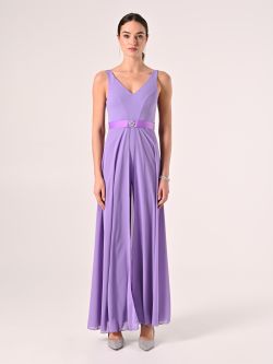 Combinaison couleur lavande avec ceinture bijou det_1