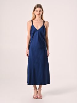Abito Sottoveste in Raso Blu det_1