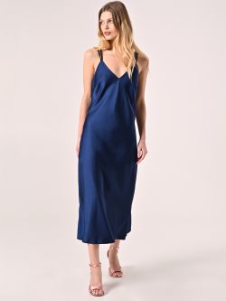 Abito Sottoveste in Raso Blu in_i7