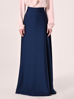 Blue Navy Satin Skirt det_2