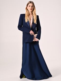Blue Navy Satin Skirt sp_e1