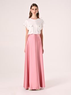 Pink Satin Skirt det_1
