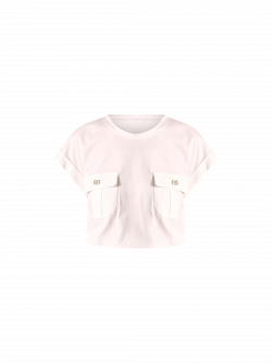 Weißes T-Shirt mit Utility-Taschen det_4