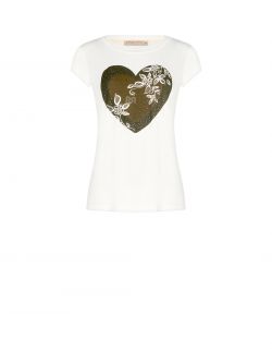 T-Shirt Bianca Cuore Strass det_4