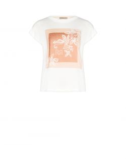 Bawełniany T-Shirt z nadrukiem z motywem róż i kryształków det_4