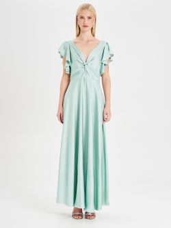 Rinascimento atelier Sage Green Knot Dress det_1