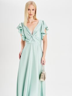 Rinascimento atelier Sage Green Knot Dress in_i7