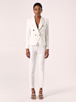 Trousers in White Technical Fabric det_1