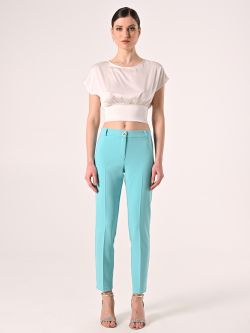 Aqua Green Trousers in Technical Fabric det_1