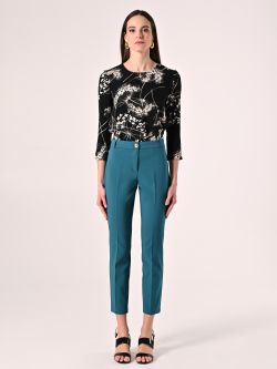 Trousers in Royal Green Technical Fabric det_1