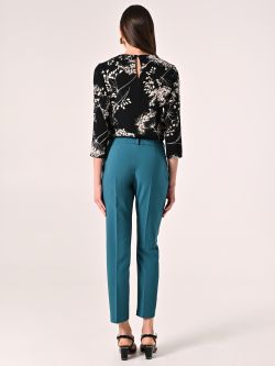 Trousers in Royal Green Technical Fabric det_3