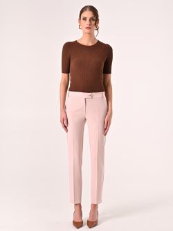 Pantalon rose clair en tissu technique det_1