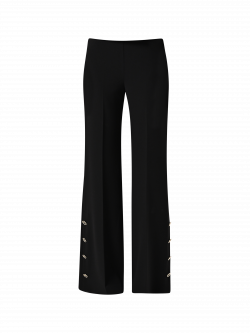 Black Palazzo Trousers in Scuba Crepe Fabric det_4