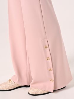 Palazzo Trousers in Light Pink Scuba Crepe Fabric in_i5