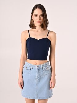 Top en tissu technique bleu det_2