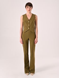 Gilet in Tessuto Tecnico Verde Militare det_1