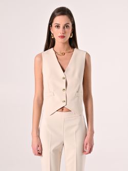 Gilet in Tessuto Tecnico Beige Chiaro det_2