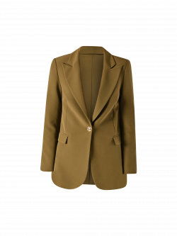 Giacca Monopetto con Bottoni Dorati Verde Militare det_4