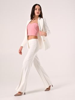 Palazzo Trousers in White Technical Fabric in_i7