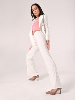 Palazzo Trousers in White Technical Fabric sp_e1