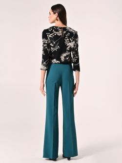 Palazzo Trousers in Royal Green Technical Fabric det_3