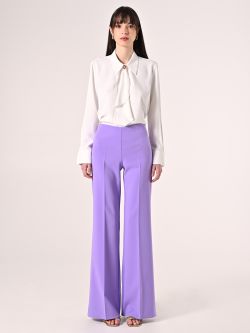 Pantalón palazzo en tejido técnico morado det_1