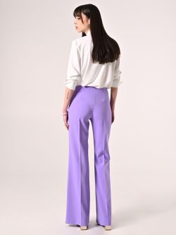 Pantalón palazzo en tejido técnico morado det_3