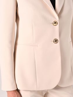 Two-Button Jacket in Light Beige Technical Fabric in_i5