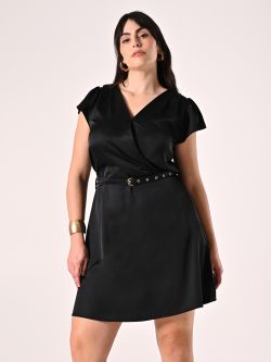Abito Curvy in Raso Nero in_i7