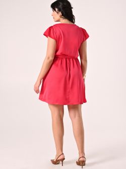 Robe curvy fuchsia en satin det_3
