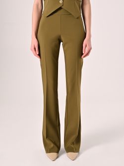 Pantaloni in Tessuto Tecnico Verde Militare con Fascione in Vita det_2